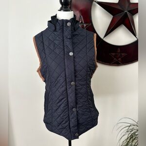 Madame Quilted Women's Quilted Micro Suede Navy Equestrian/ Classic Vest sz lg